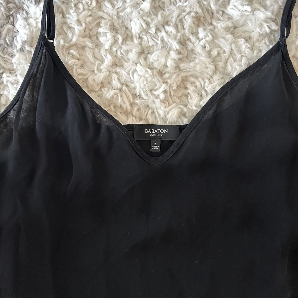 Aritzia Babaton Camisole Size S Black Adjustable Straps Flowy Relaxed - Picture 2 of 3